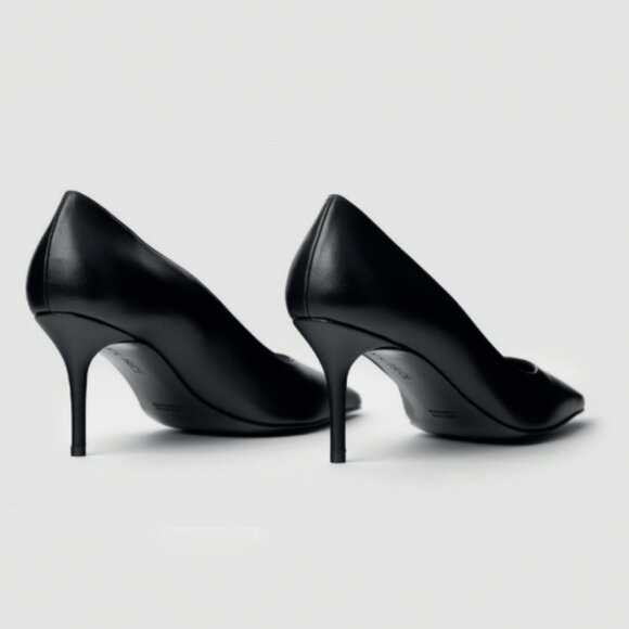 Classic Black Leather Heels - Picture 5 of 7